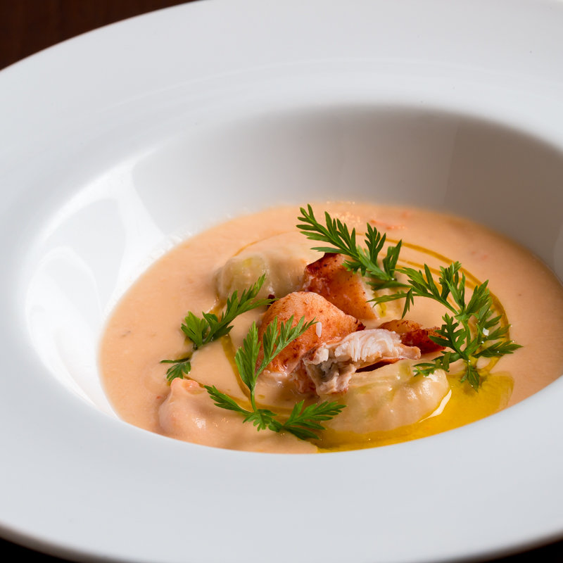 オマール海老とホタテのクリーム仕立て(RISTORANTE Orobianco)