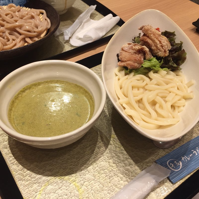 和風仕立てのグリーンカレーつけうどん(カレーうどん 千吉 川崎アゼリア店)