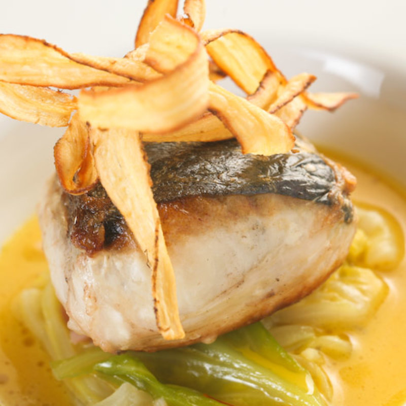 タラのグリル　コーンクリーム仕立て(エタンセール カワモト)