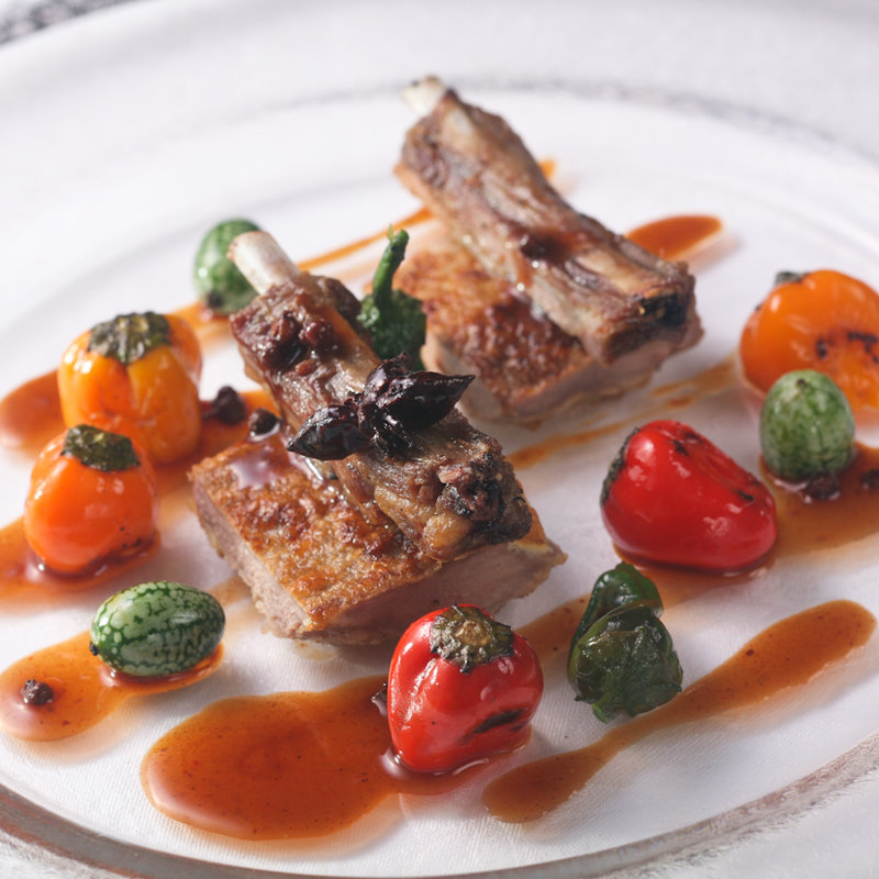 純和鶏とラム肉のグリル　トリュフ(エタンセール カワモト)