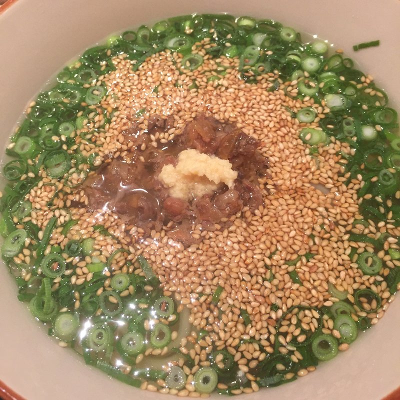 　　　ごまねぎ肉(豊前うどん 武膳 福岡パルコ店)