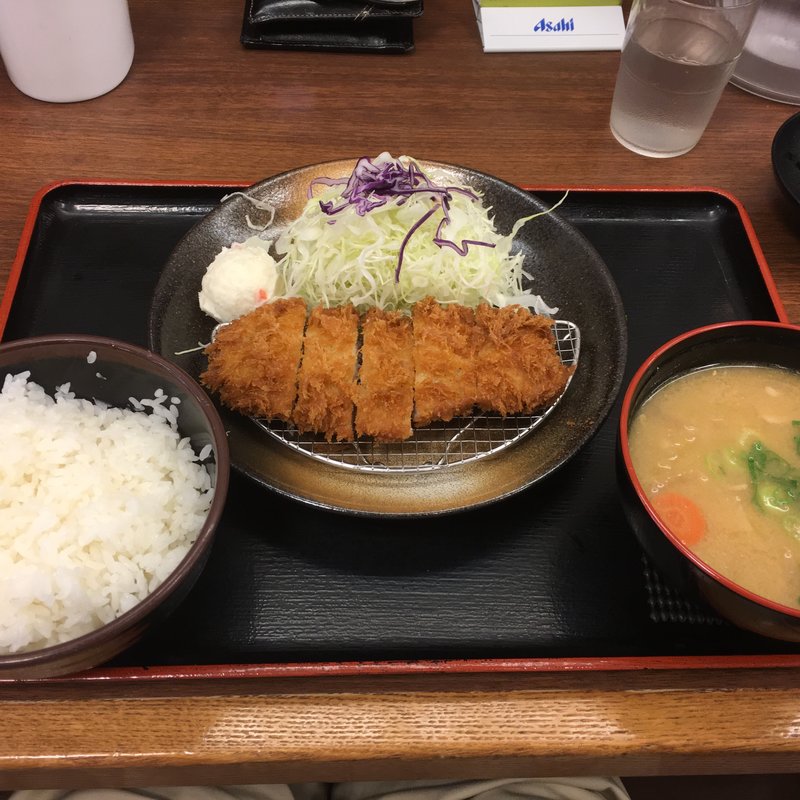 得朝ロースかつ定食 豚汁セット(松乃家 青葉台店)