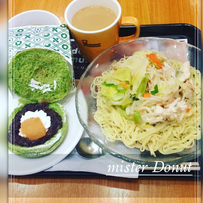 五種野菜涼風つけ麺  わらびもちサンドあずきホイップ(ミスタードーナツ 江坂南ショップ )