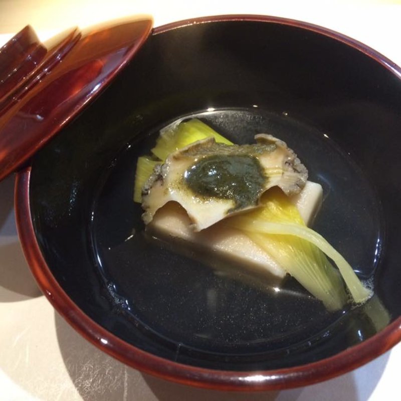 あわびとゴマ豆腐(かふく)