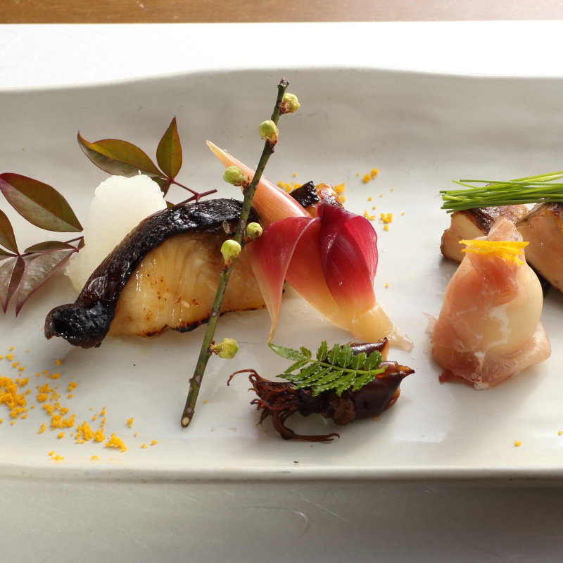 銀タラの照り焼き　生ハム(向月 本館)