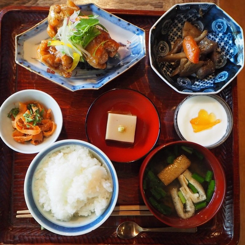 チキンの甘酢あんかけセット(cafe 清ら （カフェキヨラ）)