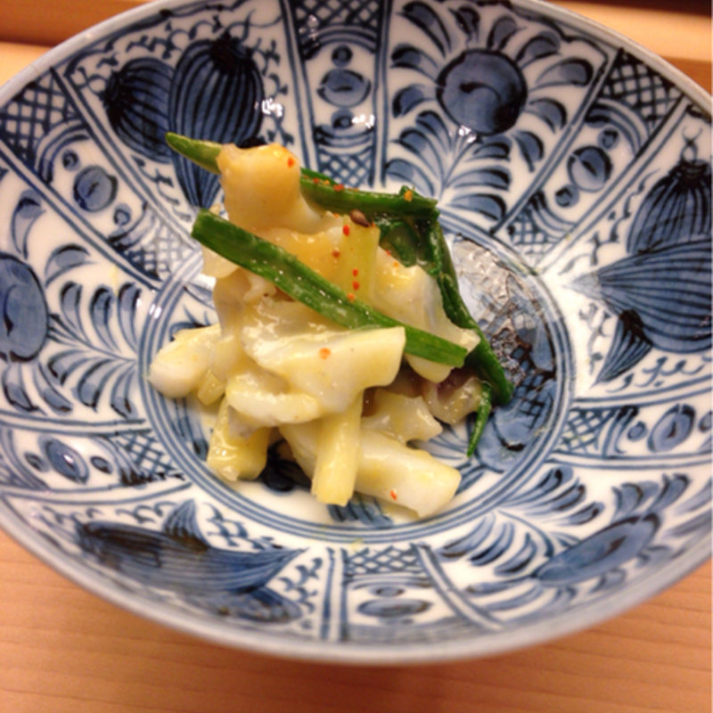 墨烏賊と庄内産葱のヌタ(わたなべ)