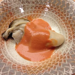 牡蠣の梅肉ソース(銀座 鮨 わたなべ )