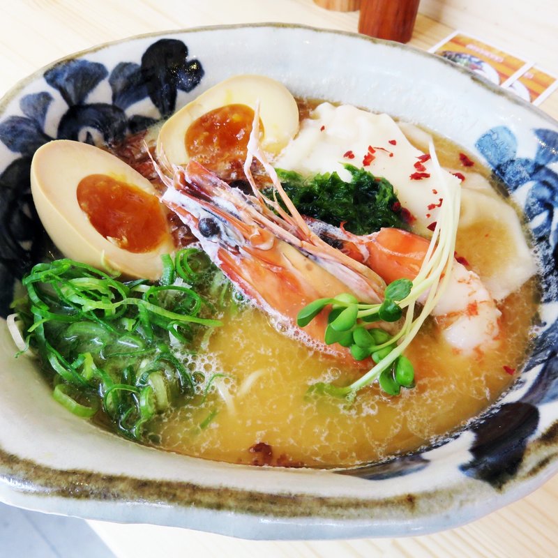 海老塩＋煮玉子(らーめん砦)