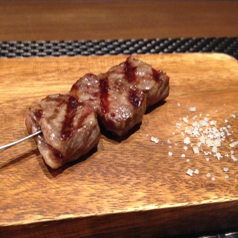 本日の牛串とドリンクセット(ハンバーグ&ステーキ 格之進F)