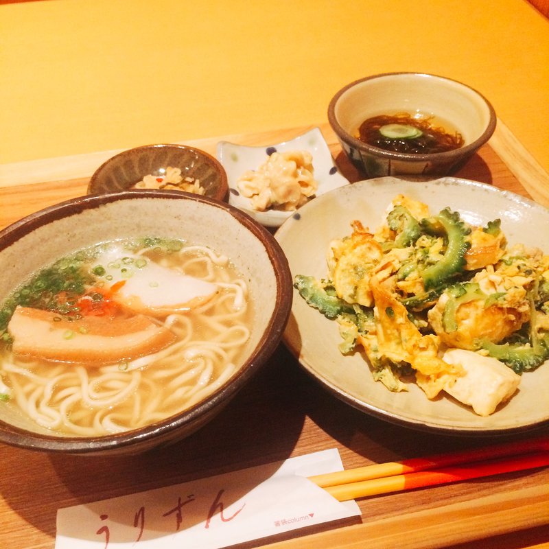 半ゴーヤ＆半そば定食(うりずん渋谷店)