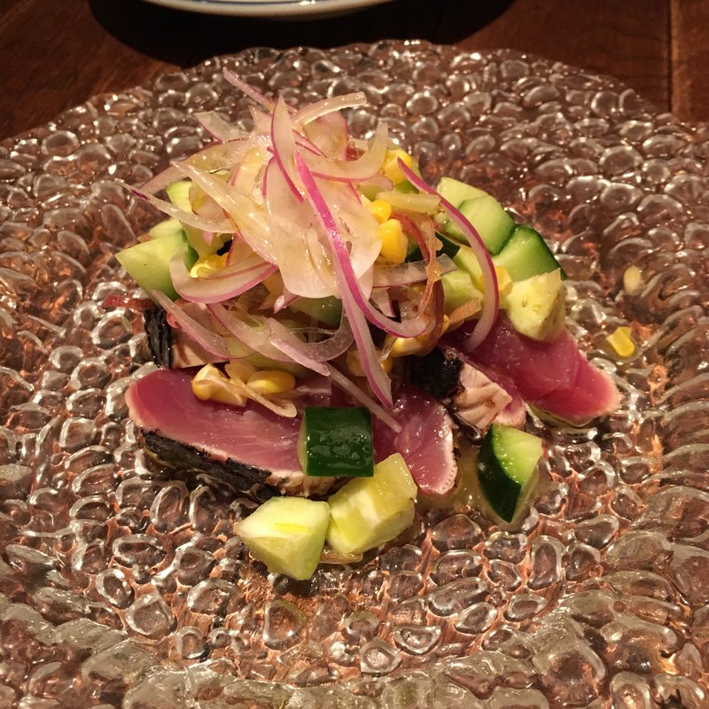 鰹のカルパッチョ 夏野菜のマリネ(イタリア料理 Ore beate (オーレベアーテ))