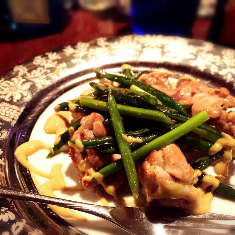 ニンニクの芽とチキンのガーリックソテーハニーマスタードソース(Link （リンク）)