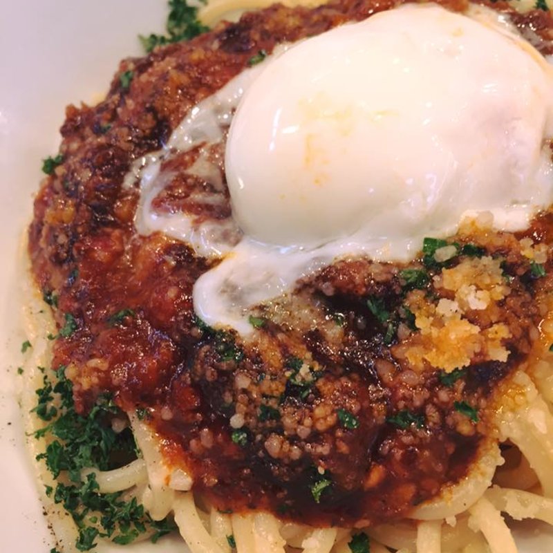 カルボナーラミートソース(たらこと私 新横浜店)