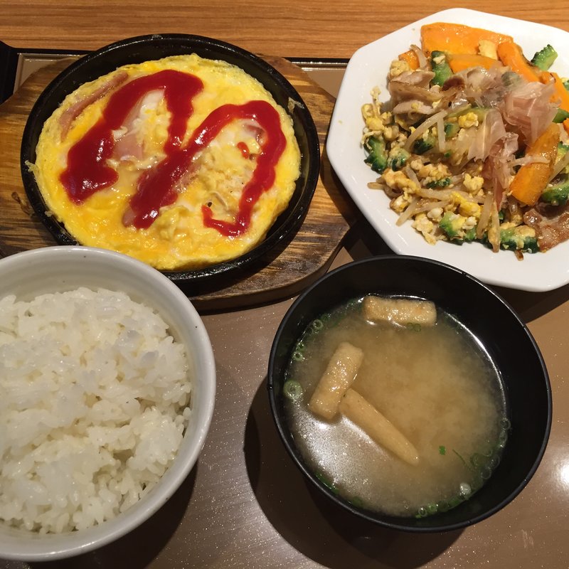 ゴーヤーちゃんぷるー定食(やよい軒 枚方店)