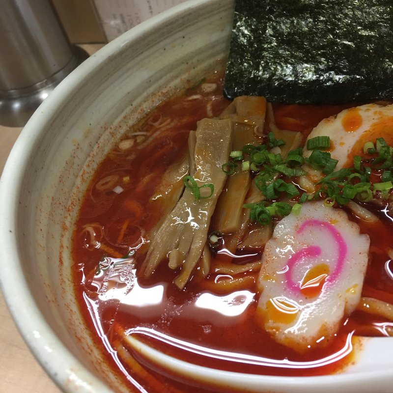 鰹ラー油らーめん（辛さ4）(らーめん・つけめん たつみ)