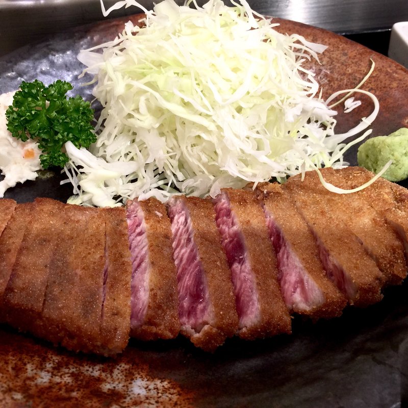 牛カツ 麦飯セット(牛かつ もと村 浜松町店 )