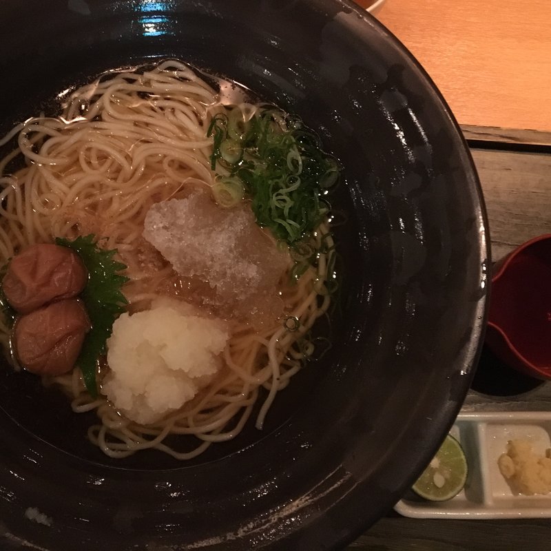 紀州南高梅のおうどん -氷だし-(おいしいおうどん つるとんたん BIS TOKYO)