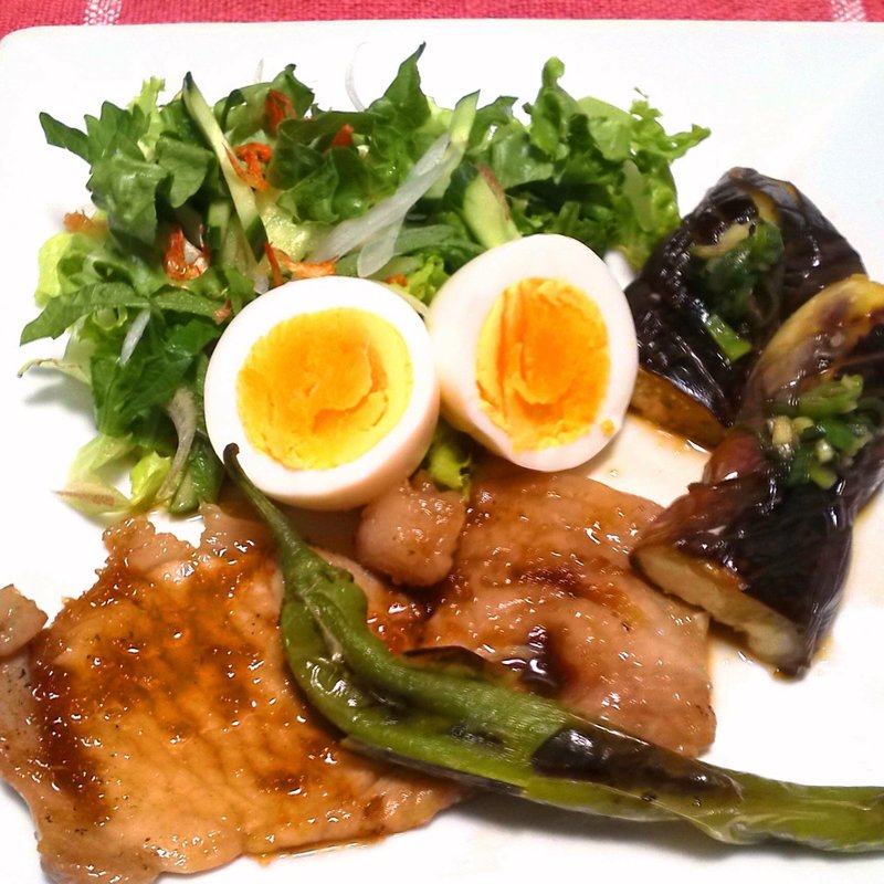 豚肉生姜焼き&ピーマン肉詰めランチ(丘の上 C-flat （シー フラット）)