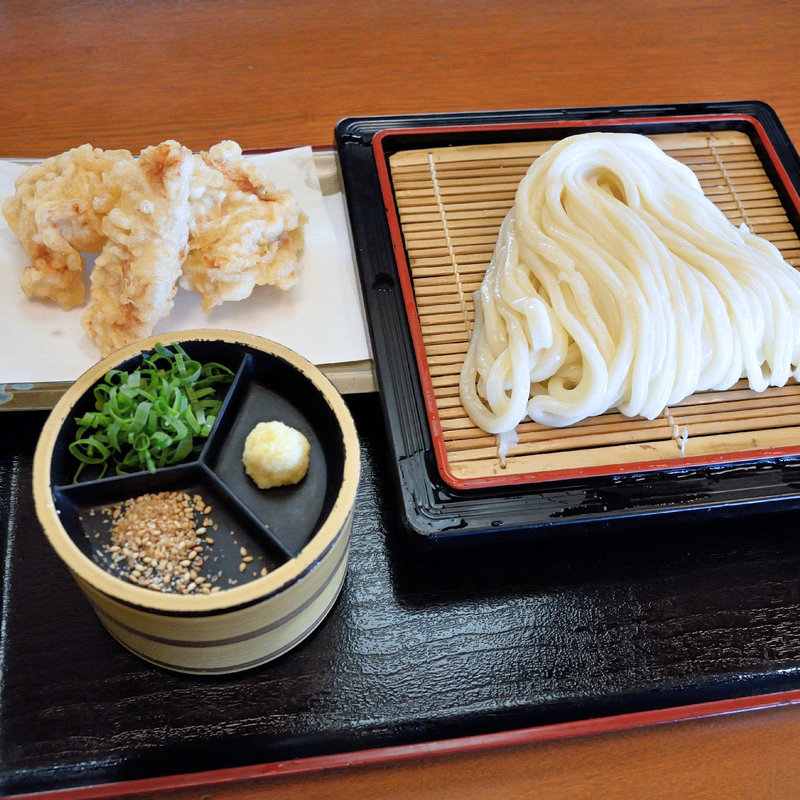 とり天ざるうどん(いしうす庵 レインボー店 （いしうすあん）)