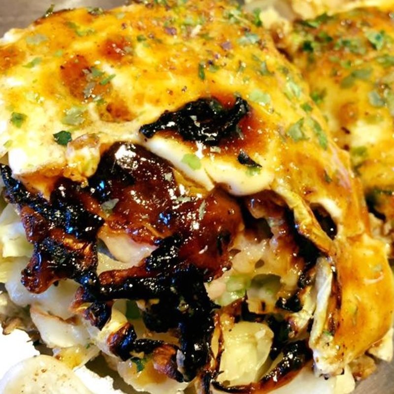 ぎゅんた焼「牛すじイカ焼」 新鮮野菜セット(神戸六甲道ぎゅんた JPタワーKITTE店)