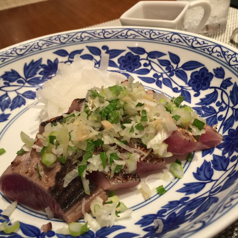 鰹の叩きと新玉ねぎ（コース）(かみのやま温泉 葉山館 翠葉亭 )