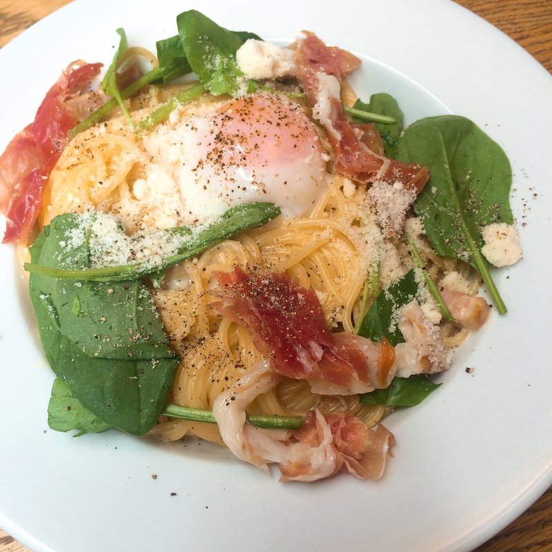 生ハムと半熟卵のカルボナーラ(渋谷バール＆ダイン)