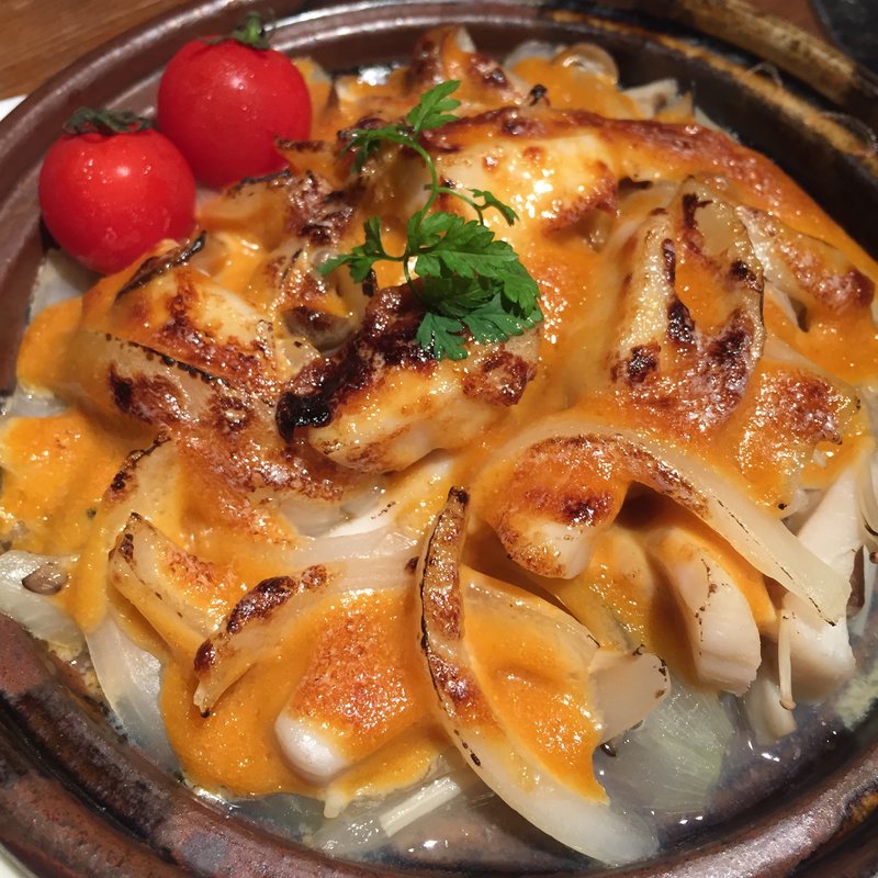 ホタテのウニソース焼(庵狐 恵比寿店)