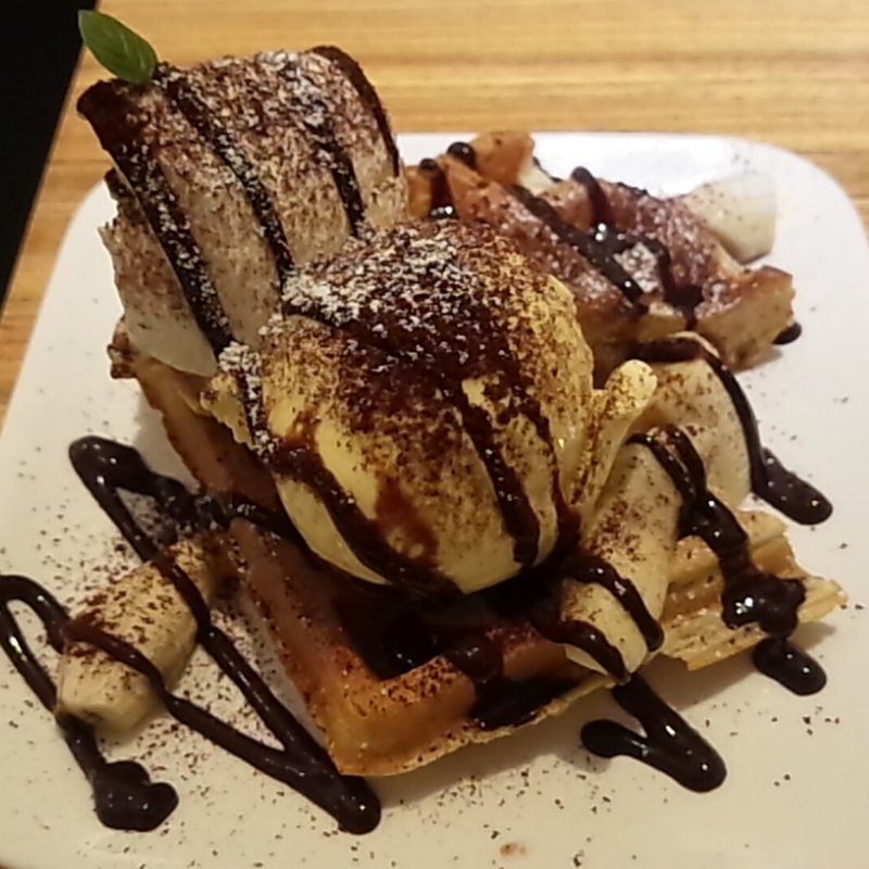 チョコバナナワッフル　ハーフ(ワンルームカフェ （one room cafe）)