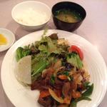 千屋牛と野菜の味噌ダレ炒め定食(焼肉レストラン あしん )