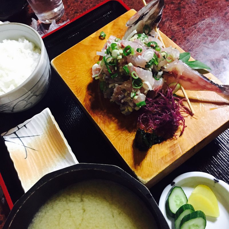 鯵のたたき定食(上の山亭)