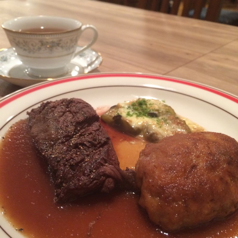 シェノリコンボ(あぐー豚ハンバーグとステーキ)(ビストロ食堂ChezNori （ビストロショクドウシェノリ）)