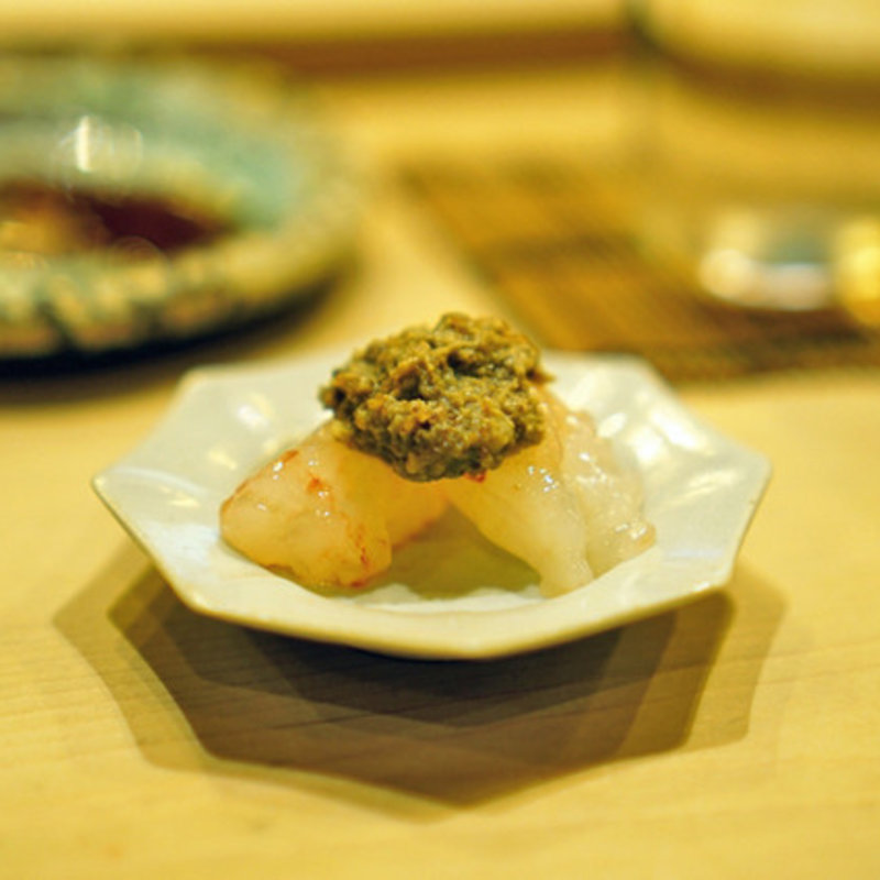 ボタン海老とかに味噌(鮨 なんば )