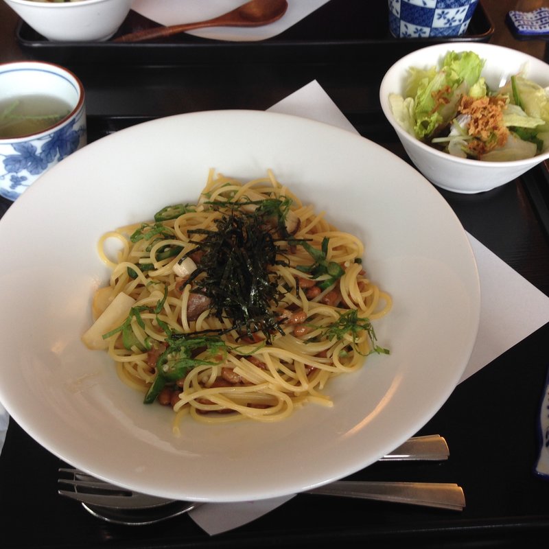 納豆とおくらのパスタ(茶蔵 米沢店 （さくら）)