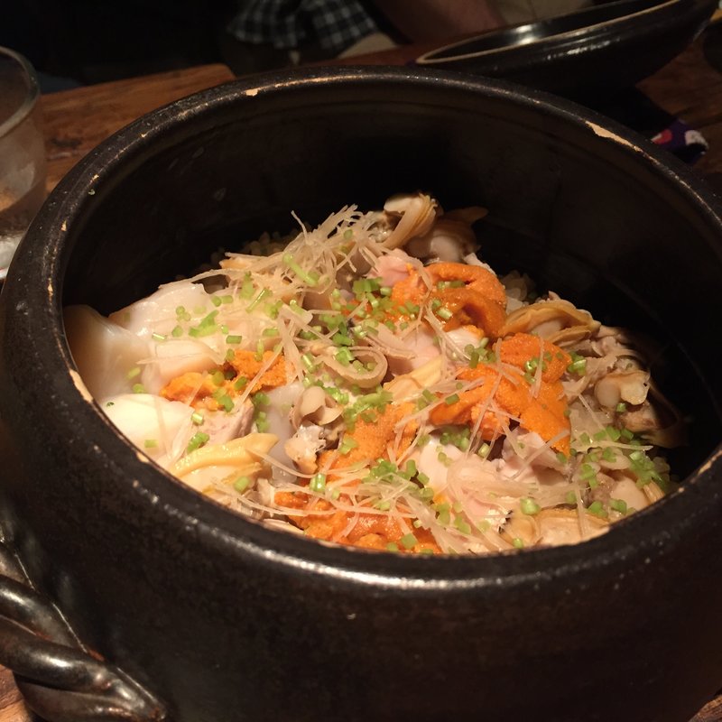 土鍋ごはん　生雲丹とあさり(夕月)