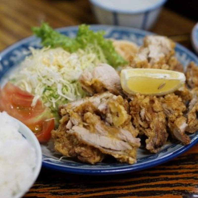 モモ唐揚げ定食(はこざき )