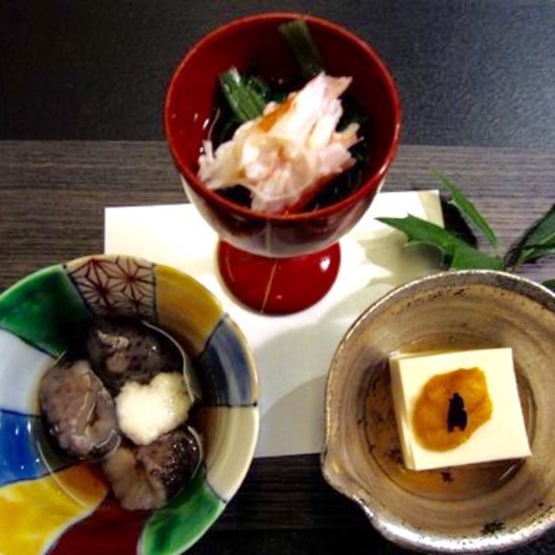 しゃぶしゃぶコースの先付(日本料理「水簾」)