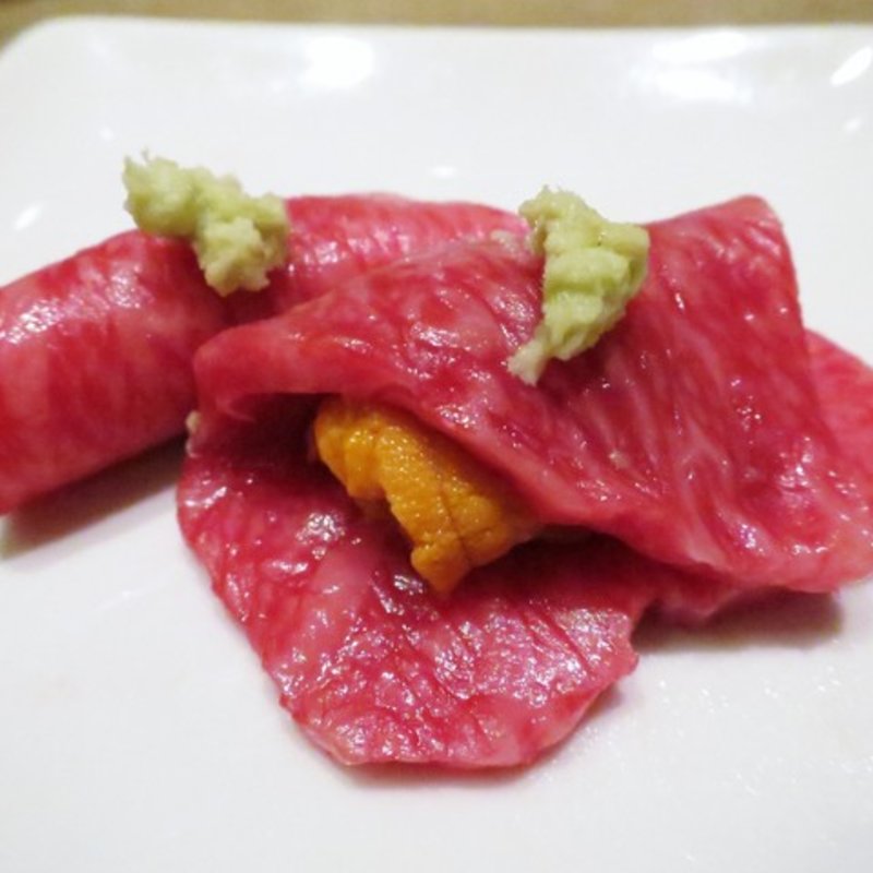 リブシンのウニ巻き(うしごろバンビーナ 恵比寿本店)