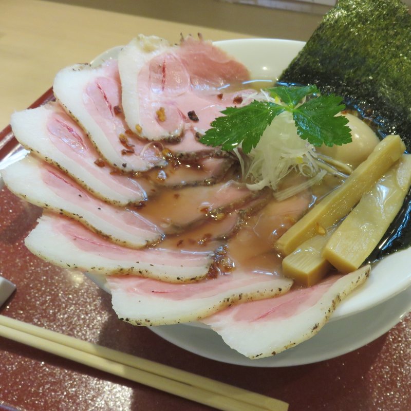 味玉金色貝そば チャーシュー増し(燃えよ麺助)