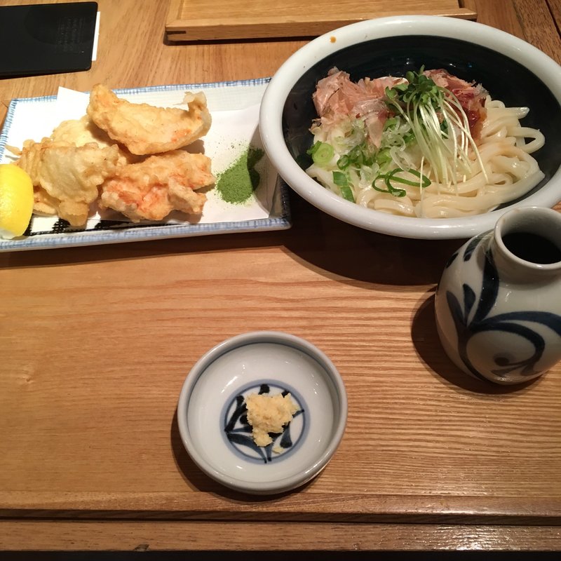 かしわ天ぶっかけうどん(山半 本店)