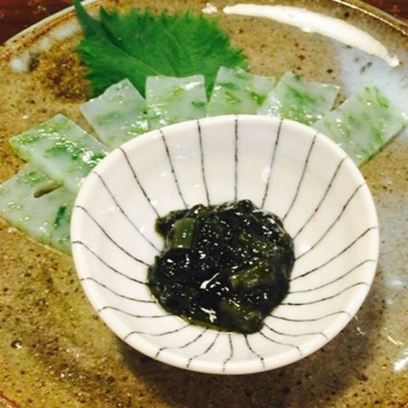 あおさコンニャクの岩のり添え(酒肴家吉)