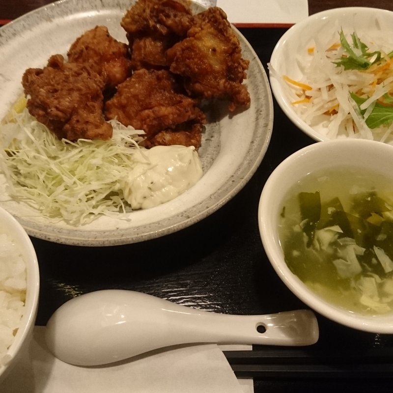 鶏の唐揚げ キンカンタルタルソース定食(健康中華庵 青蓮 新宿オークタワー店 )