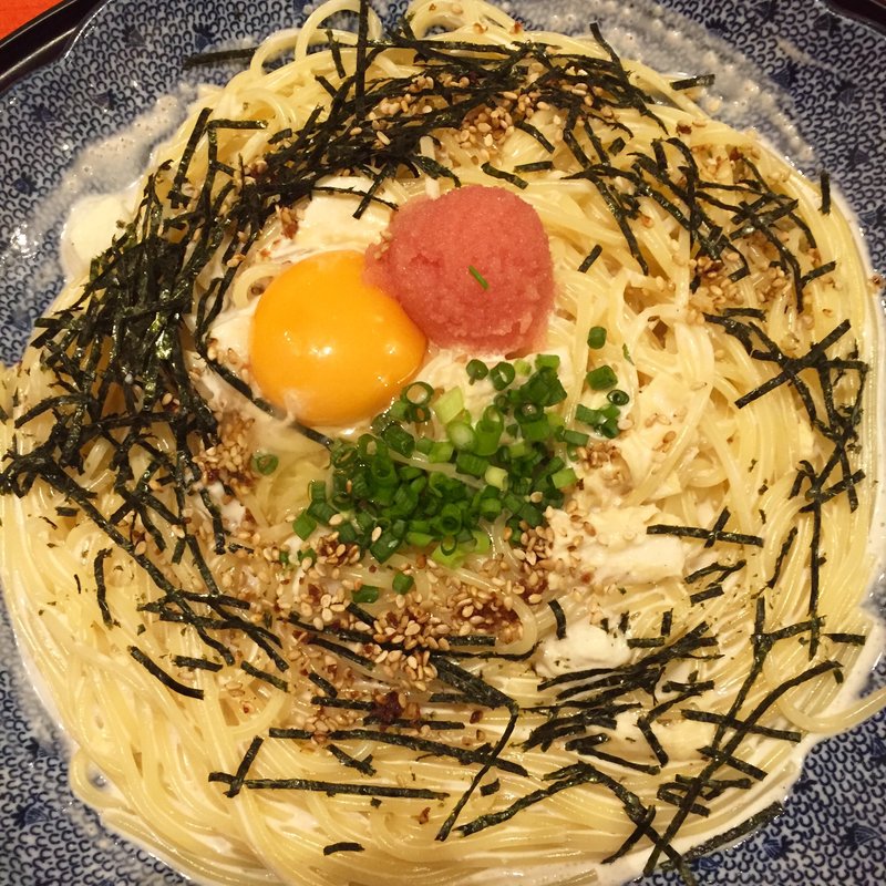 タラコと湯葉のカルボナーラ(洋麺屋五右衛門 自由が丘店)