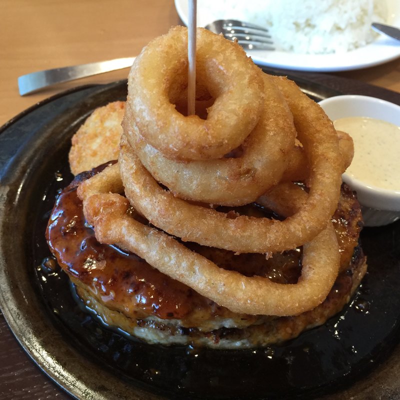 オニオンリングハンバーグ(ガスト 京都宝ヶ池店 )