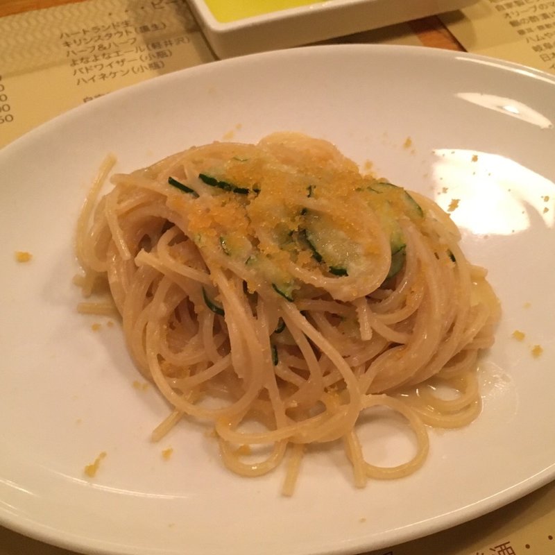 ズッキーニとカラスミのスパゲッティ(kitchen cero)