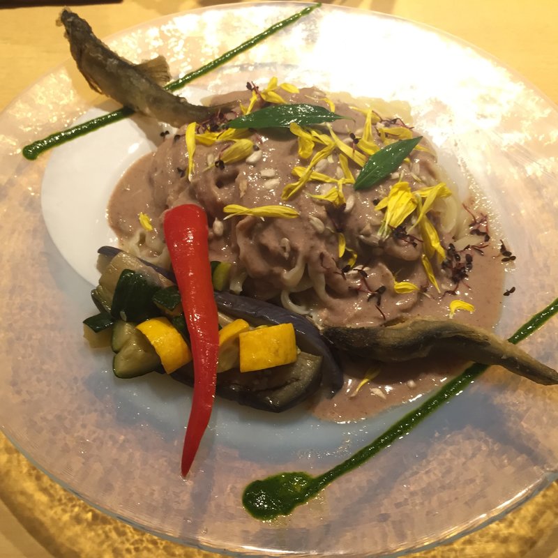 鮎と茄子の和えそば(夏麺第7弾 )(饗 くろ㐂)