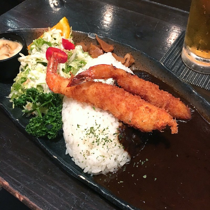 海老フライカレープレート(Cafe 婆沙羅かえる堂)