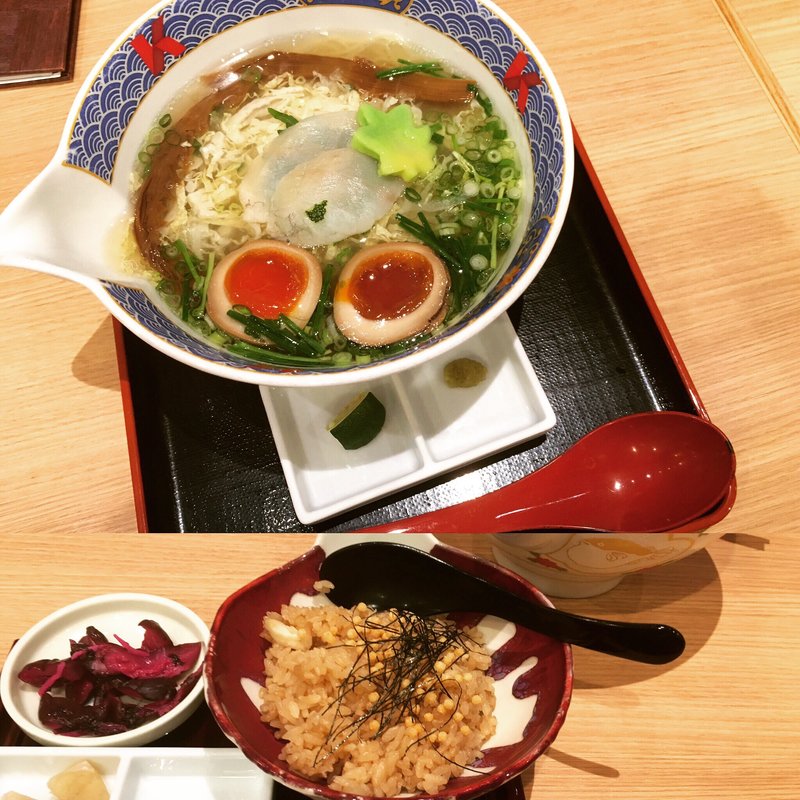 ふぐだし潮ラーメン味玉とふぐ茶漬け(ふぐだし潮 八代目けいすけ)