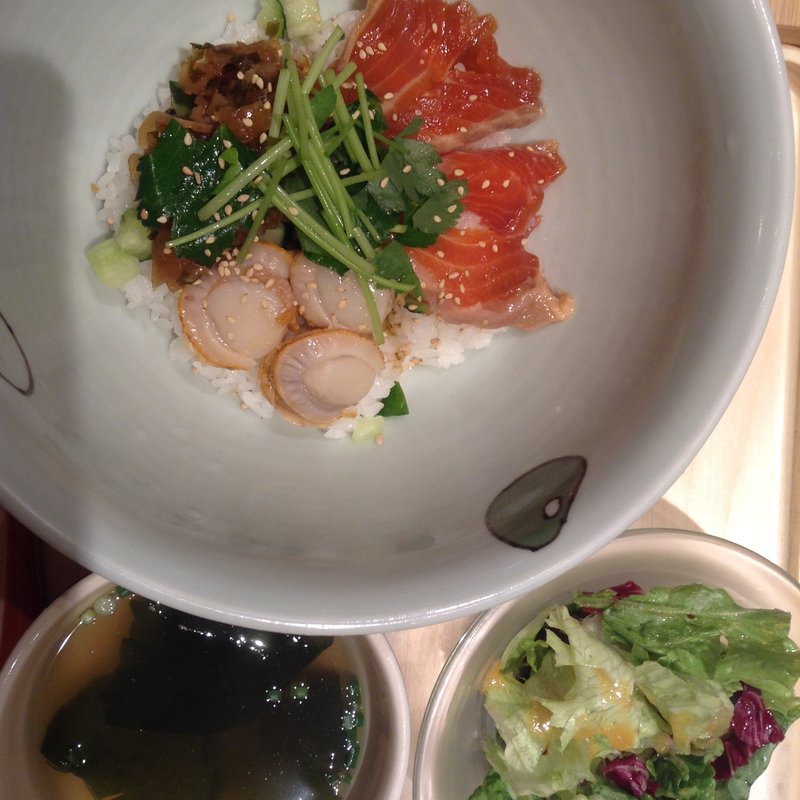 鮭、高菜と帆立のご飯(マルモキッチン 阪急梅田店)