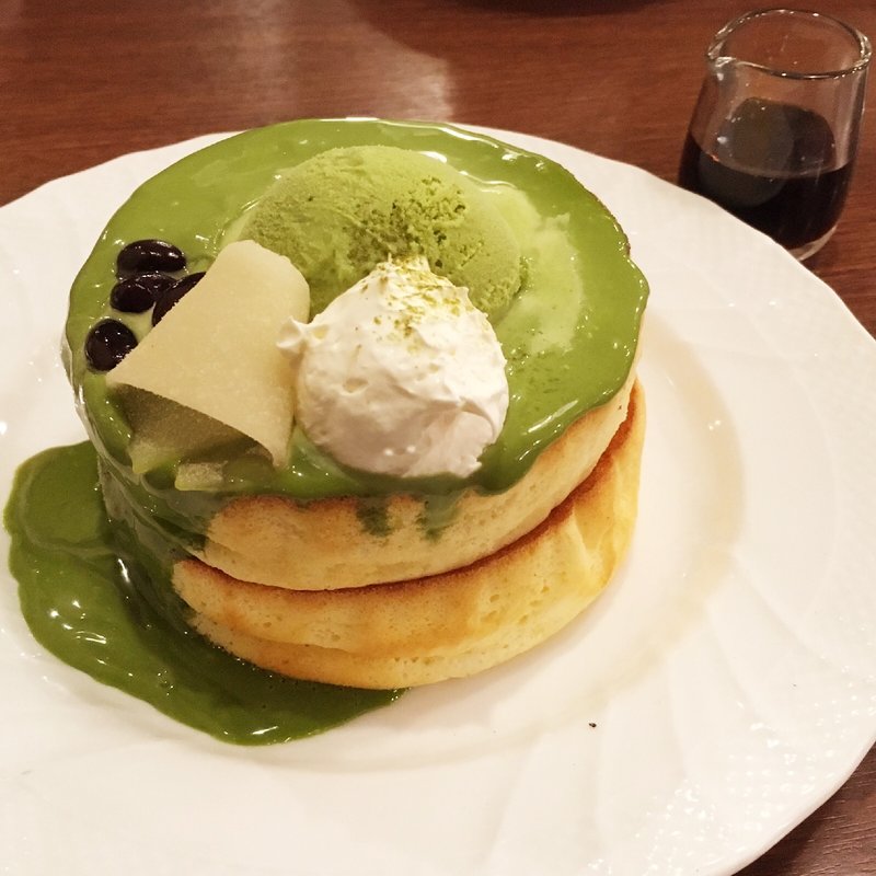 宇治抹茶のスフレパンケーキ(ダブル)(星乃珈琲店 福岡早良店)
